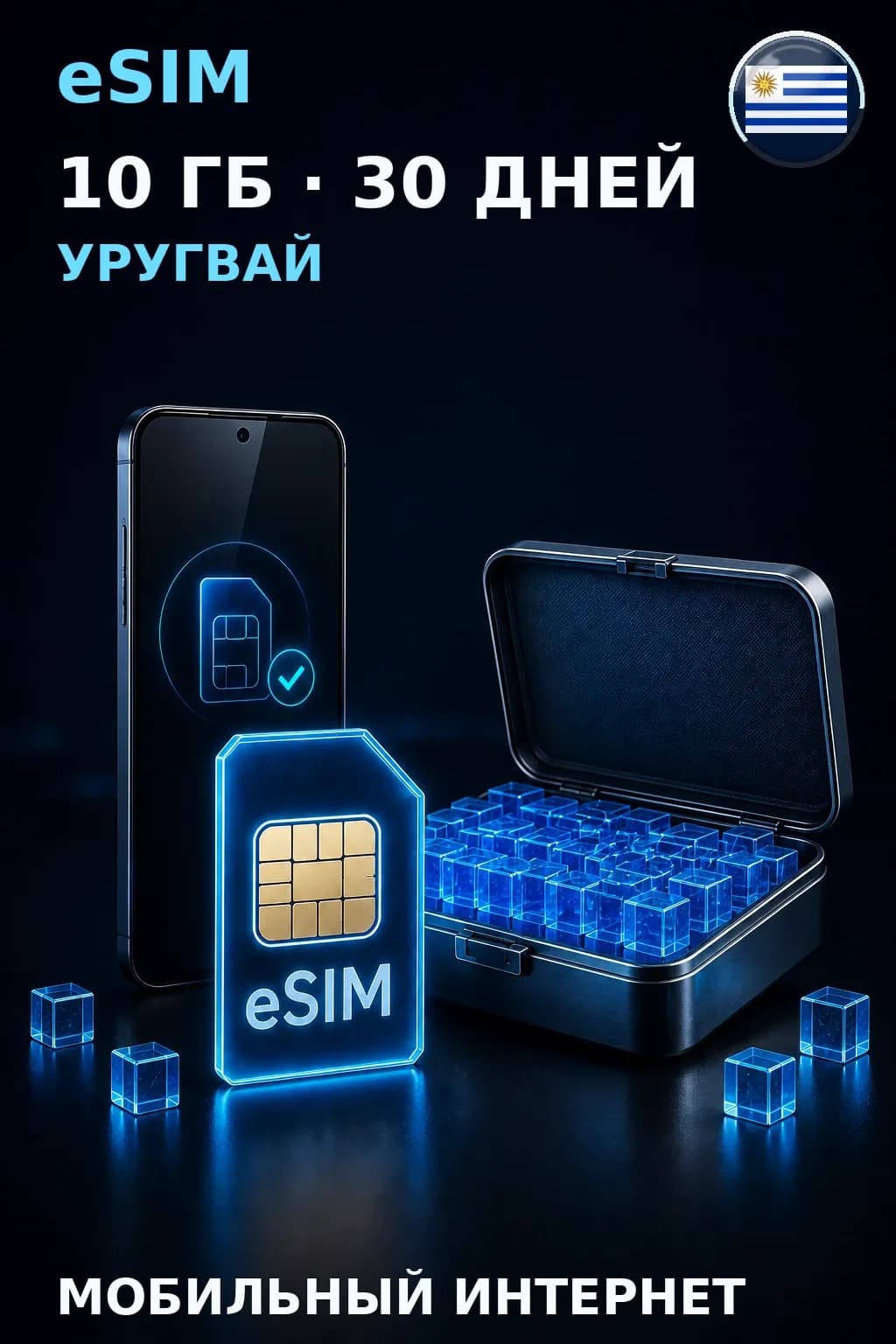 eSIM Уругвай — 10 ГБ, 30 дней — интернет