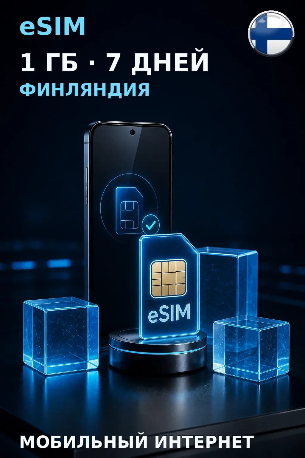 eSIM Финляндия — 1 ГБ, 7 дней — интернет
