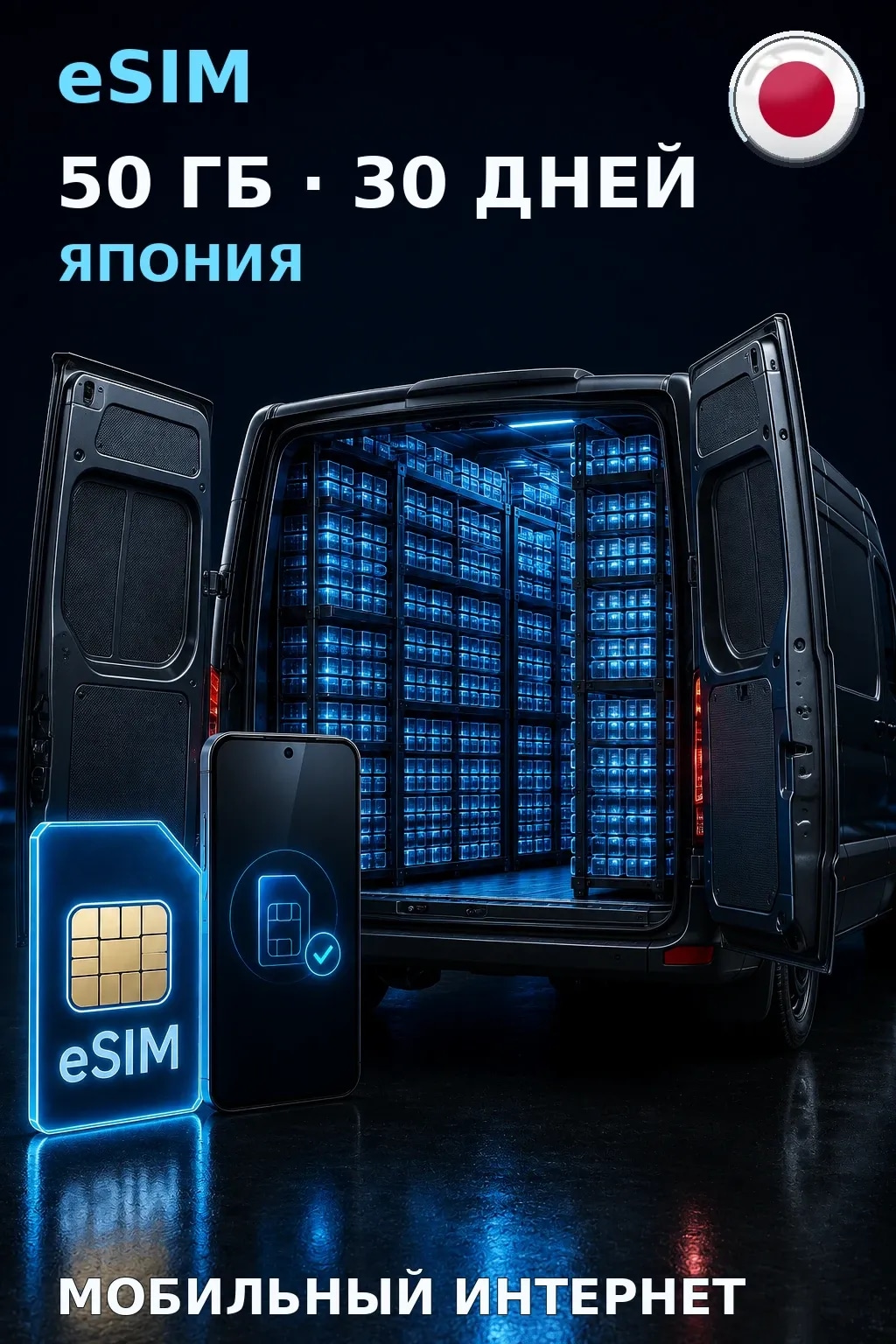 eSIM Япония — 50 ГБ, 30 дней — интернет