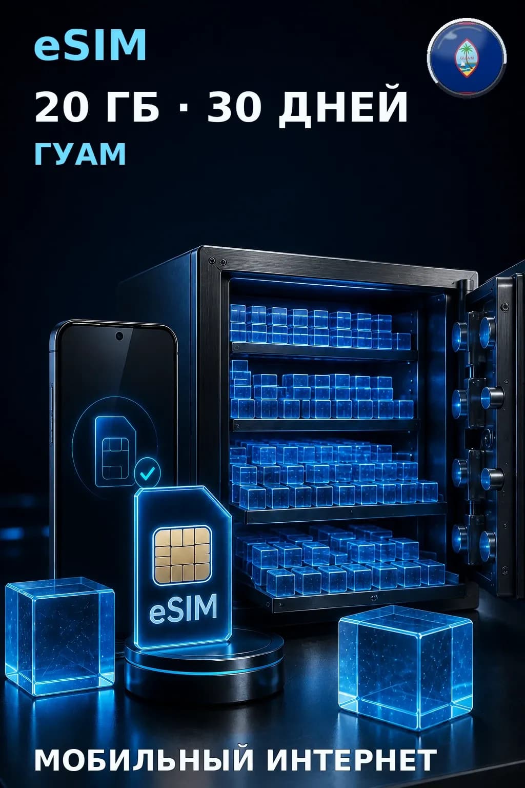 eSIM Гуам — 20 ГБ, 30 дней — интернет